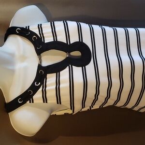 WHBM Black and White Sleeveless Striped Dress Size XXS